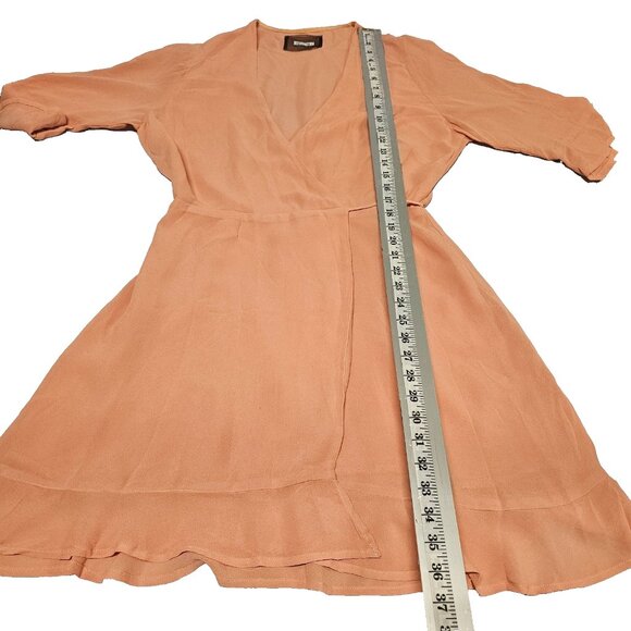Reformation Wren Wran Wrap Mini Dress Women Size XL Peach - Picture 7 of 13
